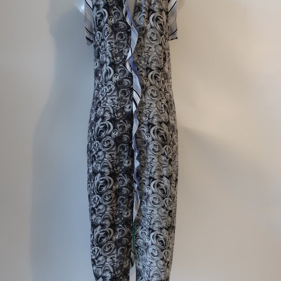 Womens Neil Bieff Black, Gray Floral Maxi Dress S - Picture 6 of 8